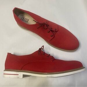 J.D. Fisk Men’s Oxford Shoes Size 12 Canvas Red Masculine Designer